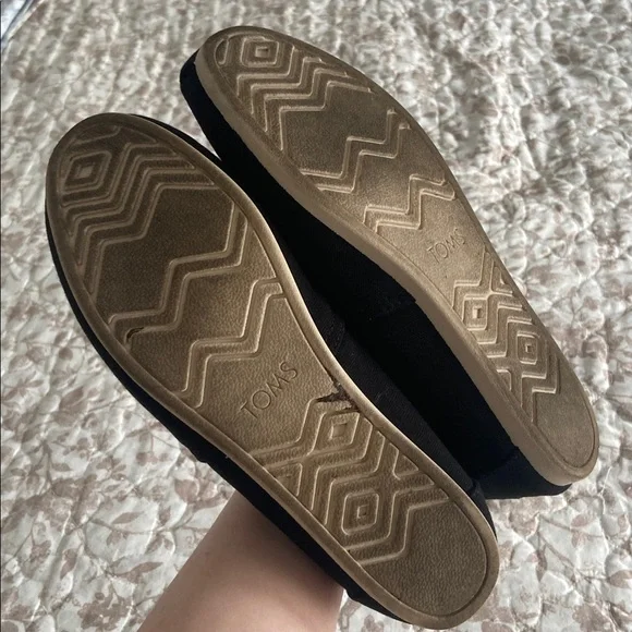 TOMS Black Canvas Slip-Ons - Picture 9 of 9